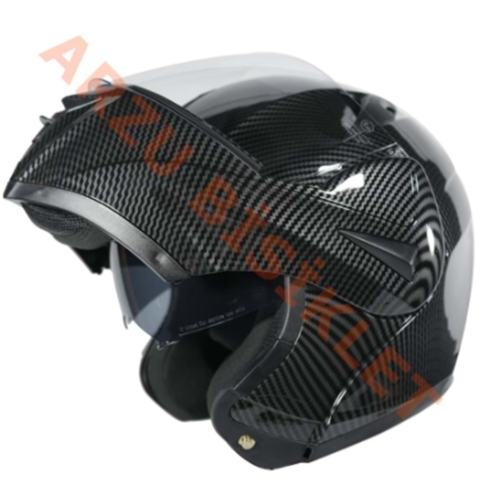 VRT - ÇENE AÇILIR VİZÖRLÜ KASK [MD-808] [KARBON] [XL]