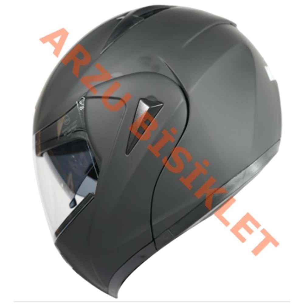 VRT - ÇENE AÇILIR VİZÖRLÜ KASK [MD-808] [MAT SİYAH] [L]