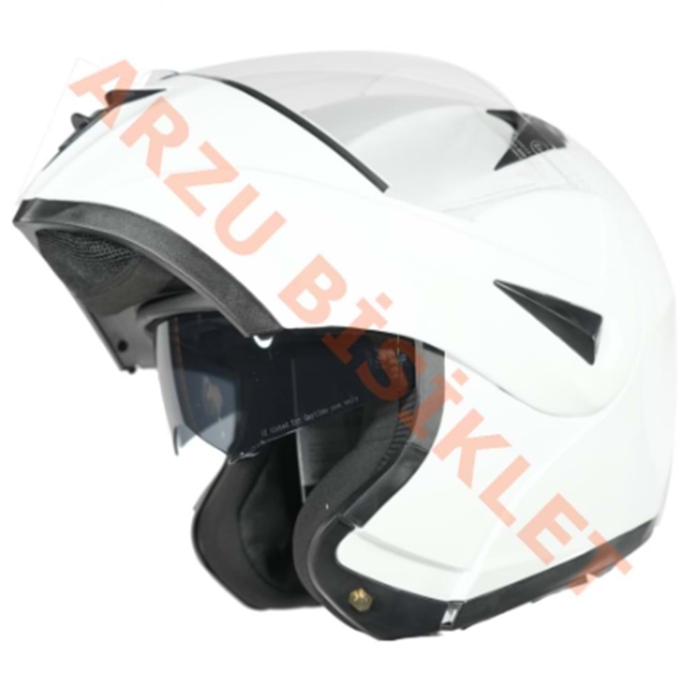 VRT - ÇENE AÇILIR VİZÖRLÜ KASK [MD-808] [BEYAZ] [XL]