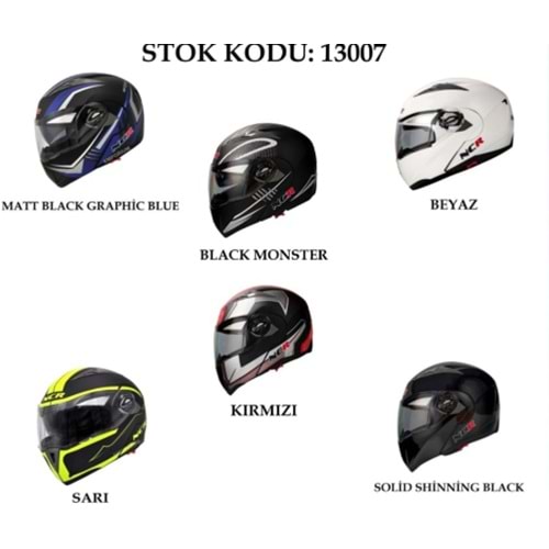 Kask Ncr-158 Çene Açılır Gözlüklü E-Ce Belgeli