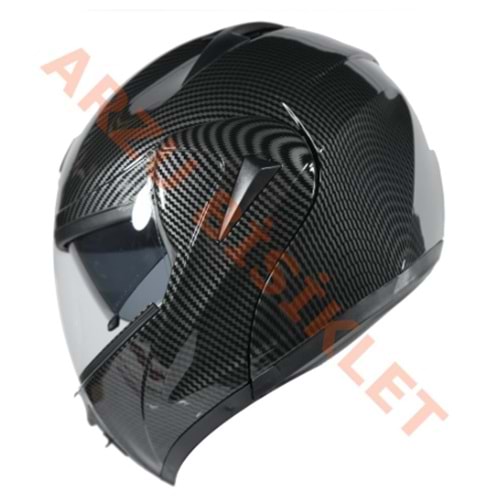 VRT - ÇENE AÇILIR VİZÖRLÜ KASK [MD-808] [KARBON] [L]