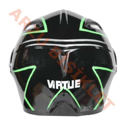 VRT - ÇENE AÇILIR VİZÖRLÜ KASK [MD-808] [SİYAH - YEŞİL] [XL]