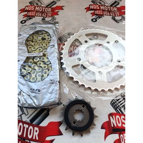 CF NK 250-SR250 14T-40T-520HO-106 BAKLA ZİNCİR DİŞLİ SETİ GOLD
