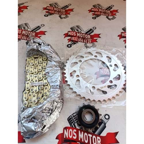 YAMAHA R25 43T-14T-520HO-112LZİNCİR DİŞLİ SETİ ORİNGLİ GOLD