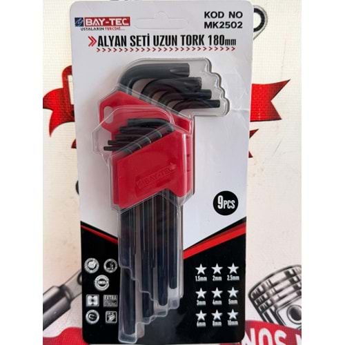 ALYAN SET TORK YILDIZ 9 LU UZUN BAYTEC MARKA