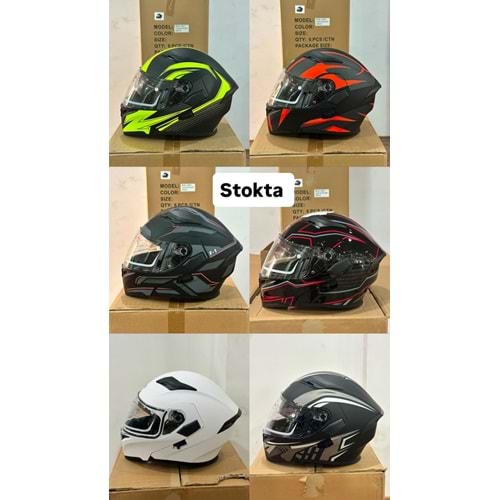 ÇENE AÇILIR VİZÖRLÜ TİMA KASK KARIŞIK RENK VE BEDEN