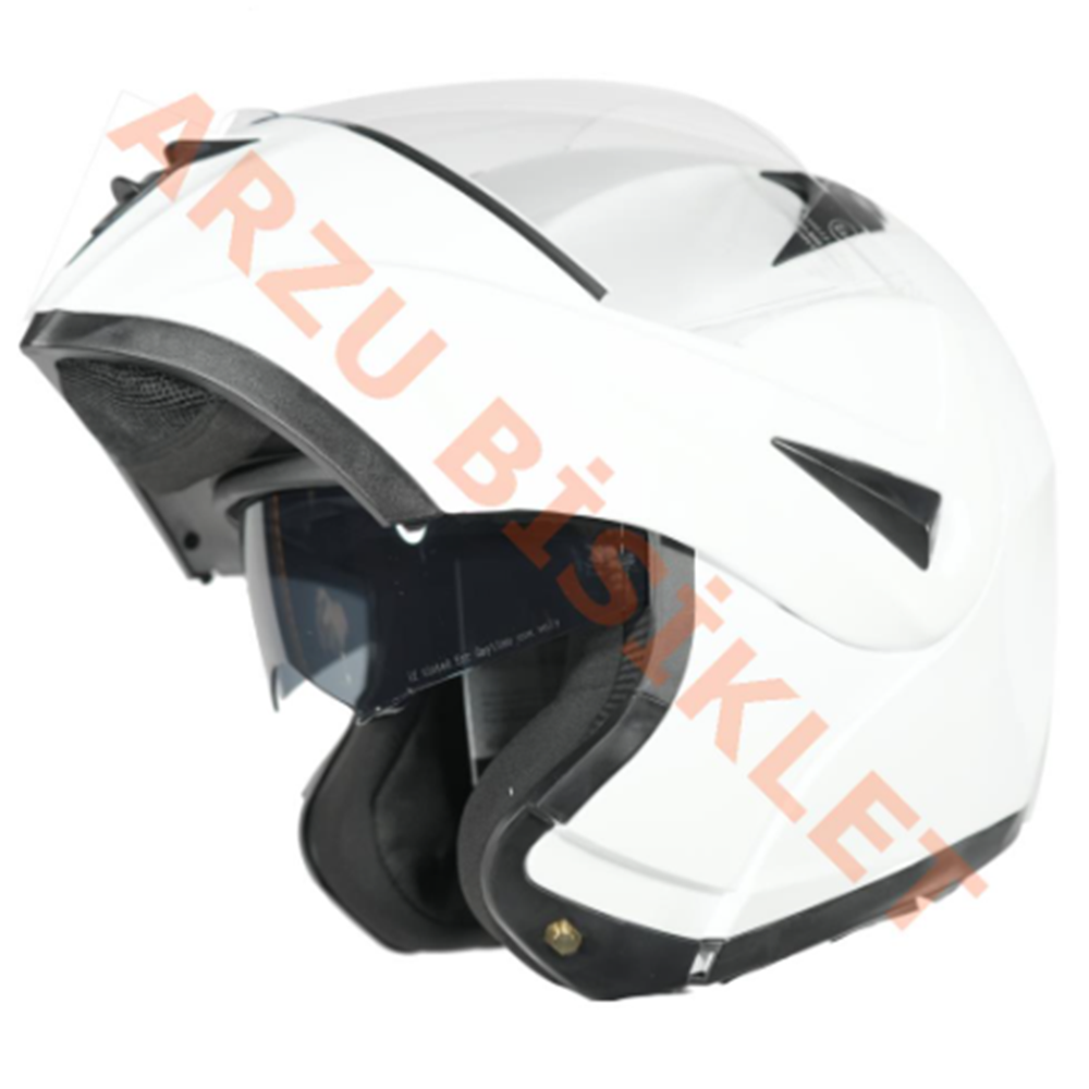 VRT - ÇENE AÇILIR VİZÖRLÜ KASK [MD-808] [BEYAZ] [L]